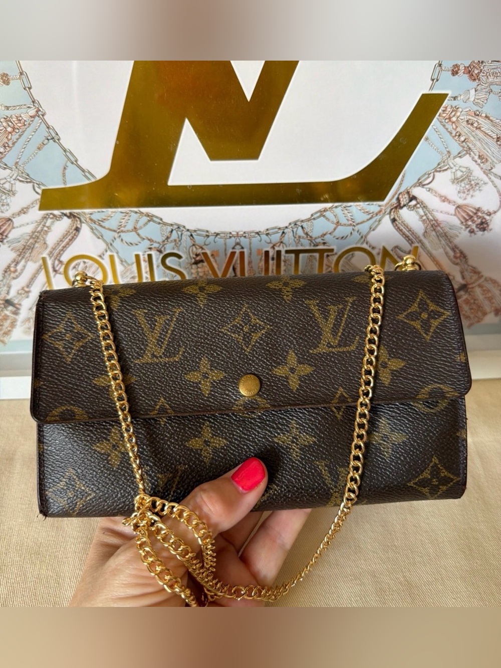 Louis Vuitton Vintage Monogram Long Wallet on Chain - Picture 12 of 12